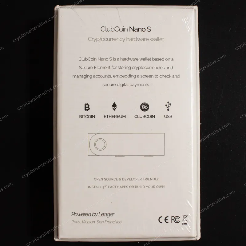 Ledger Nano S BitClub (ClubCoin) Edition - sealed box front