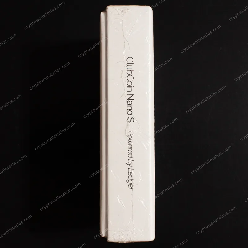 Ledger Nano S BitClub (ClubCoin) Edition - box side panel with co-branded logo