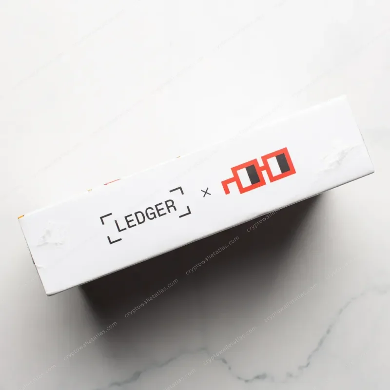 Ledger Nano S Plus Nouns - box side panel with co-branded logo