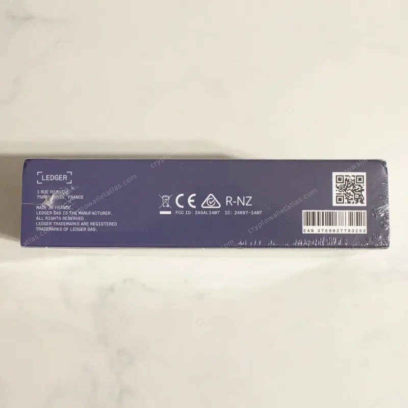 Ledger Nano X Clay Nation - box side panel with co-branded logo