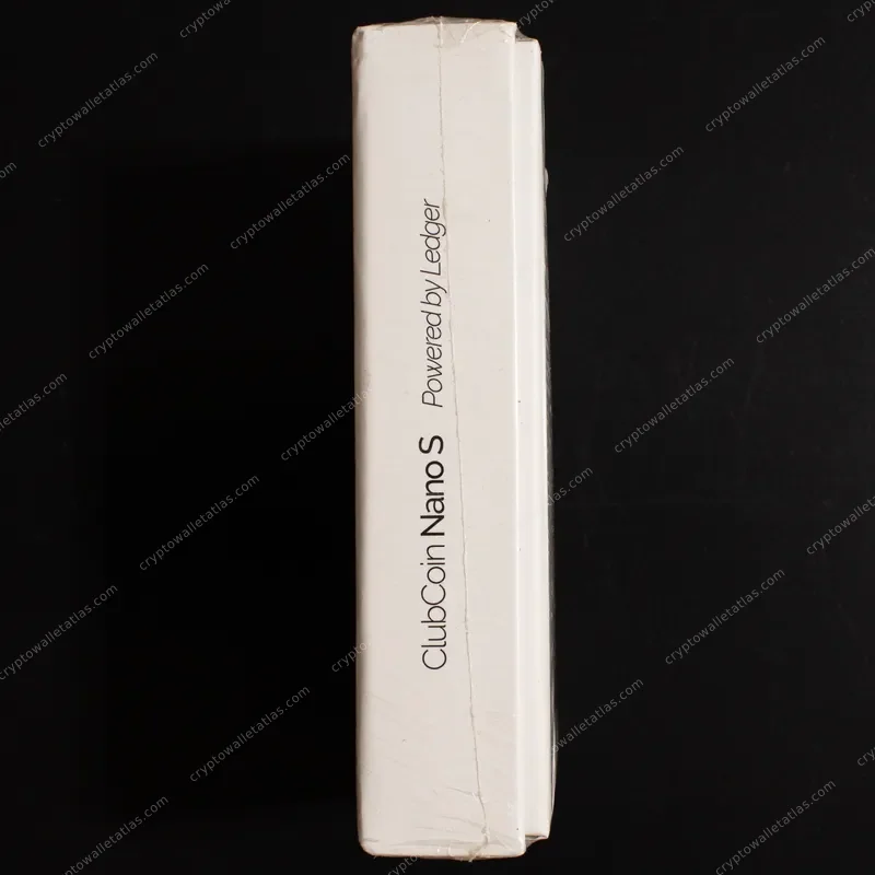 Ledger Nano S BitClub (ClubCoin) Edition - shrink wrap and factory seal detail