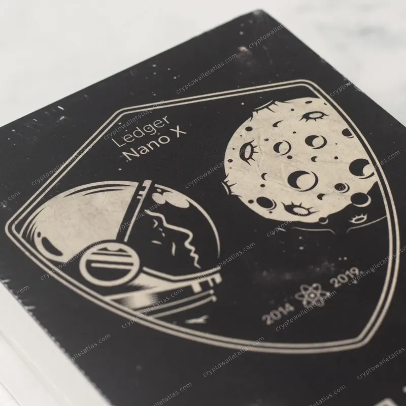 Ledger Nano X To The Moon Limited Edition - box side panel with co-branded logo