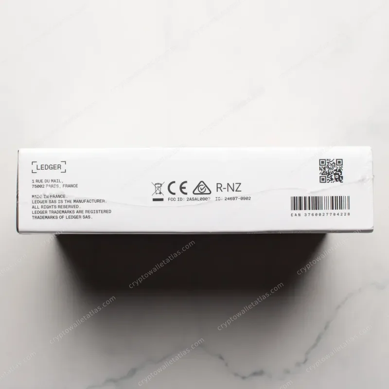 Ledger Nano S Plus Nouns - shrink wrap and factory seal detail